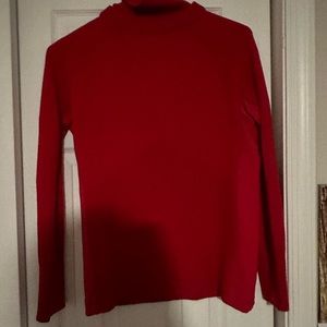 This a beautiful red turtleneck Athleta cardigan with an inner liner.